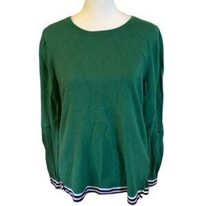 Old Navy sweater. Size M. Super cute green with navy, pink, white at hem!